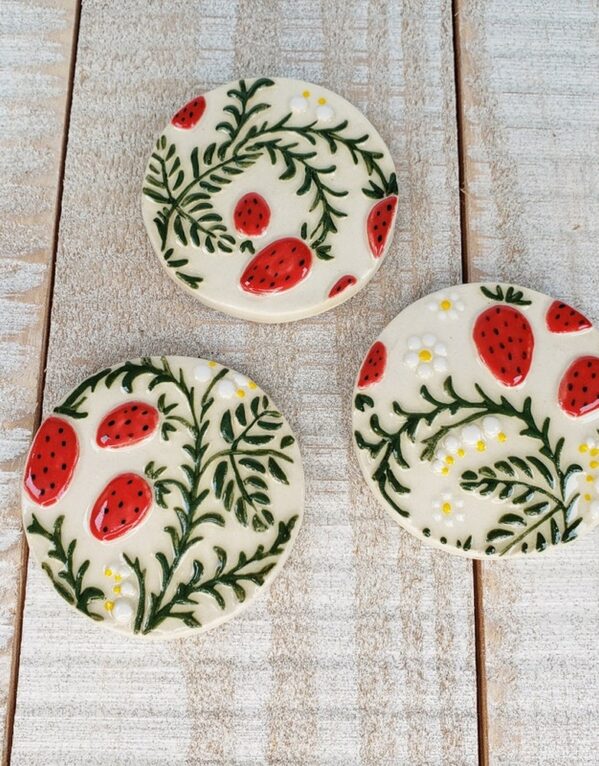 Blue Pottery Fridge Magnet Set