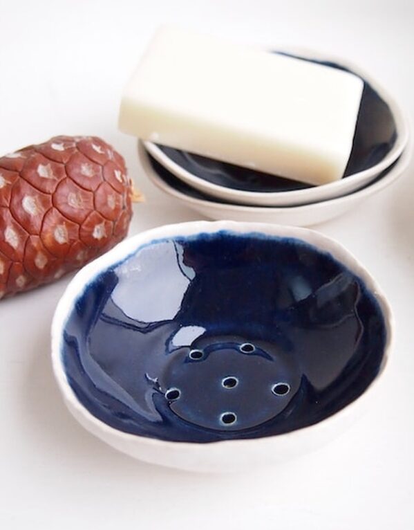 Blue Pottery Soap Dish
