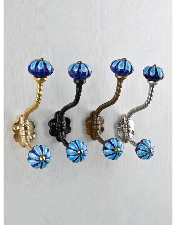 Blue Pottery Wall Hooks