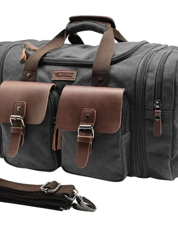 Leather Canvas Travel Duffel
