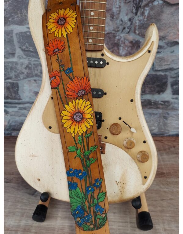 Leather Guitar Strap Hand-painted