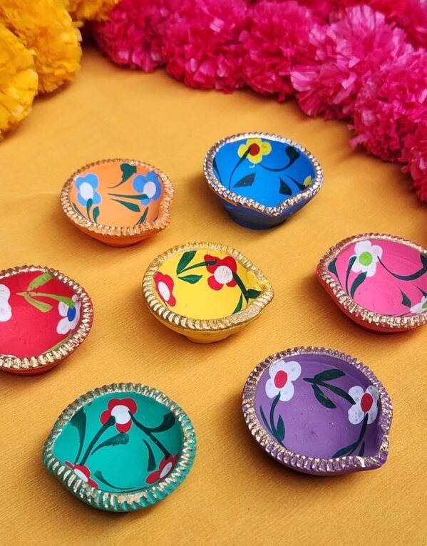 Painted Diyas (Set of 12)