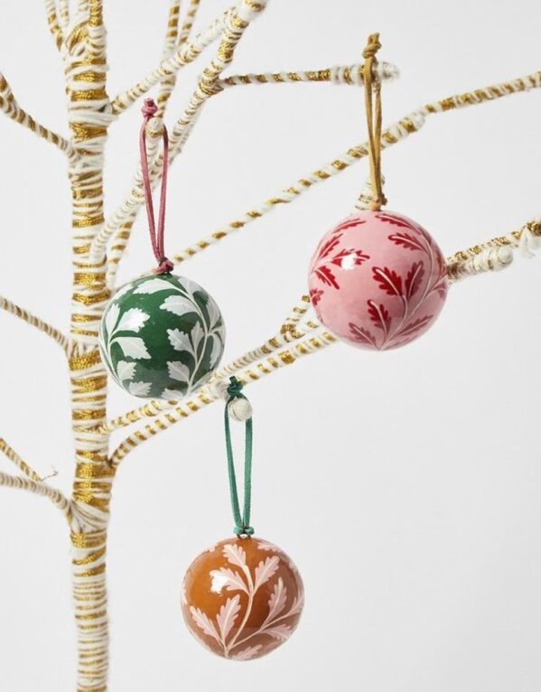 Paper Mache Festive Baubles