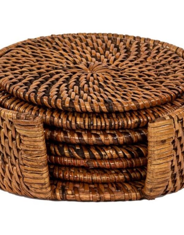 Rattan Coaster Set