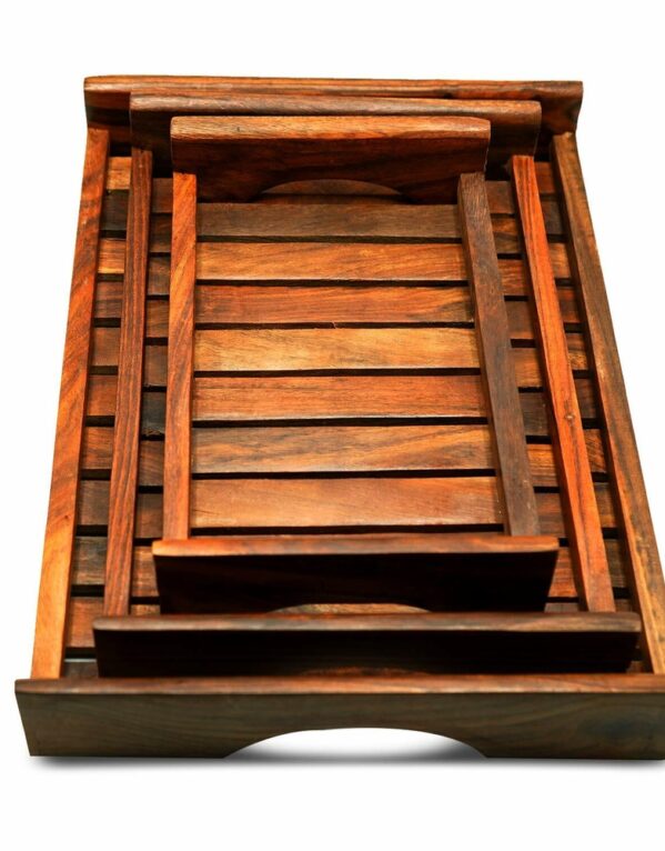 Wooden Serving Tray Set